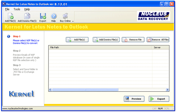 Screenshot of Lotus Notes to Outlook Tool