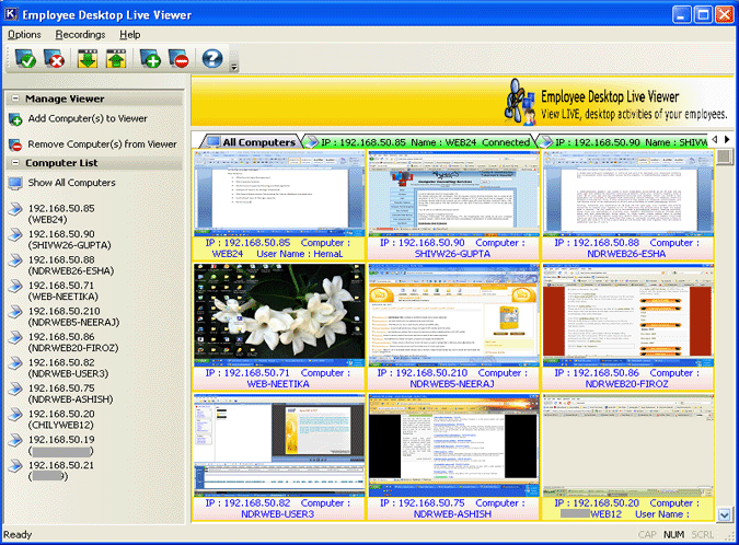 Screenshot of PC Spy Software