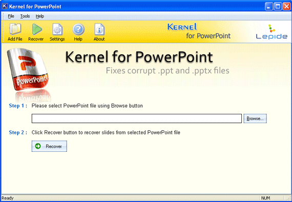 Screenshot of PowerPoint Recovery Software