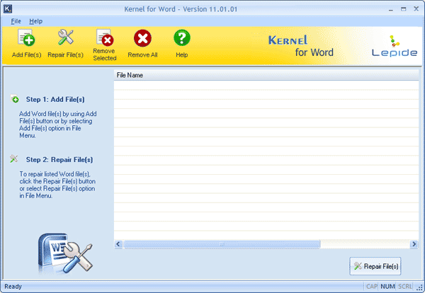 Screenshot of Word Recovery